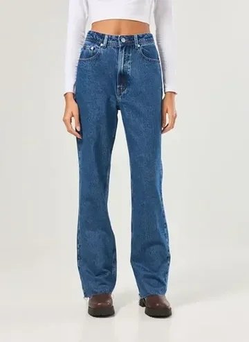 calça jeans wide leg cintura alta calça jeans wide leg cintura alta