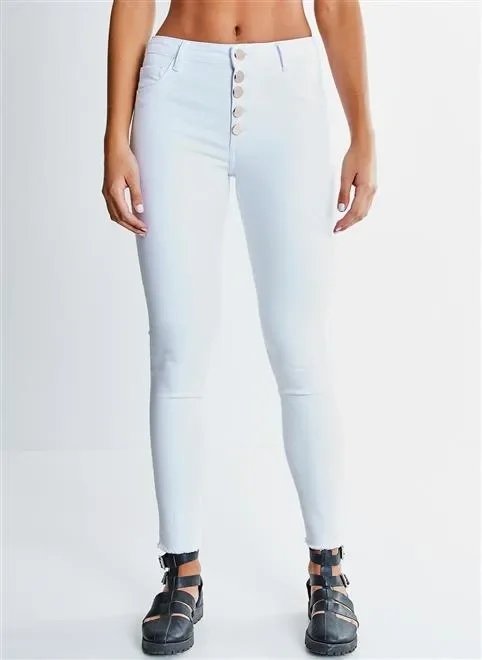 calça skinny ca branca botoes calça skinny ca branca botoes