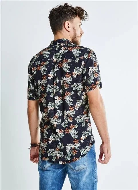camisa full folhagem flor camisa full folhagem flor