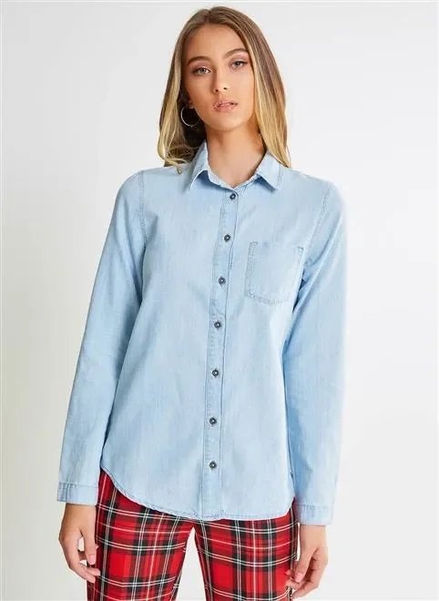 camisa jeans ml comfort basica camisa jeans ml comfort basica