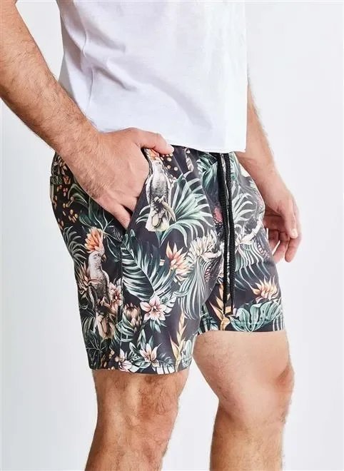 bermuda banho full calopsita preto bermuda banho full calopsita preto