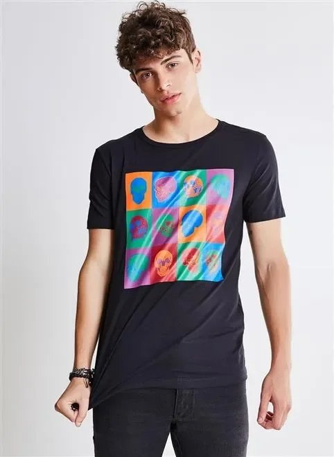 camiseta caveiras fluor camiseta caveiras fluor