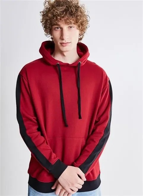 moletom cang capuz recorte manga vinho moletom cang capuz recorte manga vinho