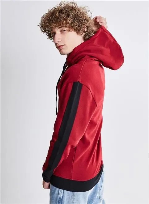 moletom cang capuz recorte manga vinho moletom cang capuz recorte manga vinho