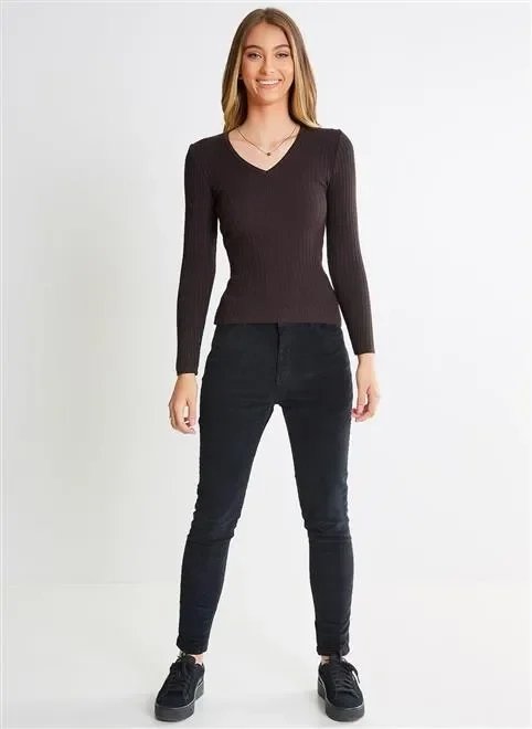 blusa justa gola v canel blusa justa gola v canel