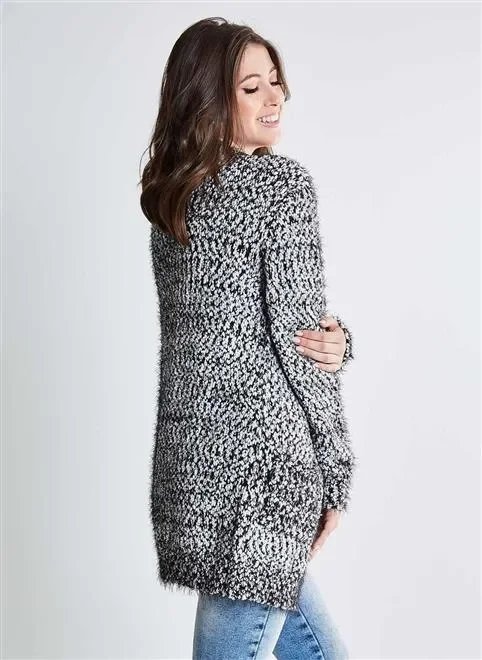 cardigan alongado com pelinhos cardigan alongado com pelinhos