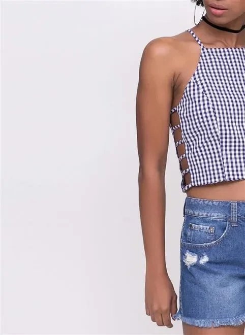 blusa cropped vichy blusa cropped vichy