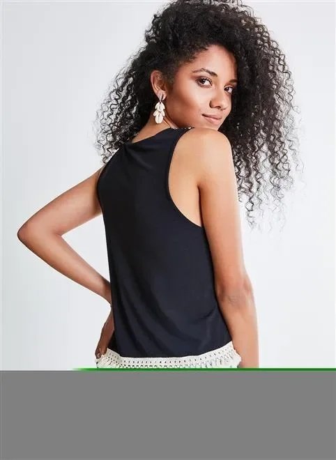 regata étnica com renda na barra regata étnica com renda na barra