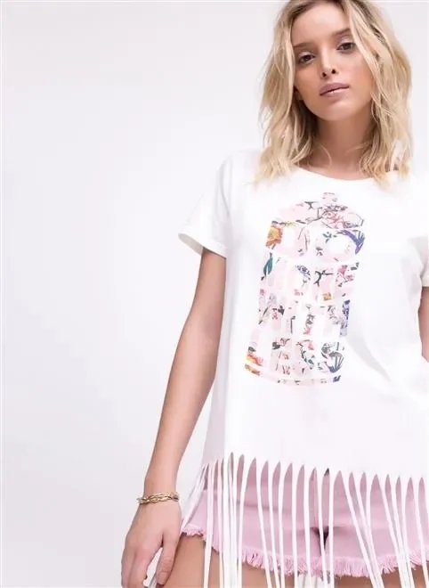 blusa com franjas longas blusa com franjas longas