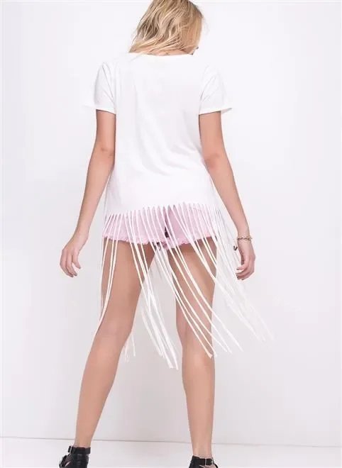 blusa com franjas longas blusa com franjas longas