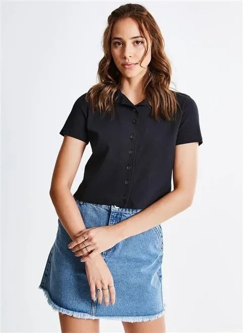 blusa polo botões blusa polo botões
