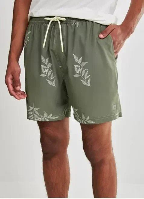 bermuda de banho verde floral bermuda de banho verde floral