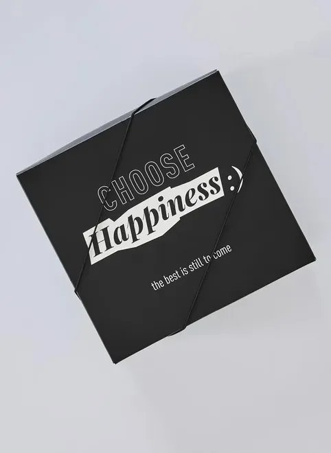 caixa para presente preta happiness caixa para presente preta happiness