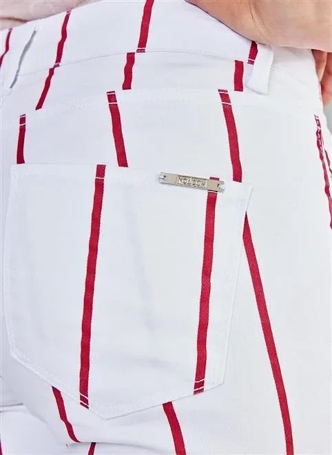 calça skinny cm listrado vermelho calça skinny cm listrado vermelho