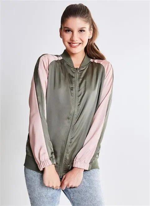 jaqueta bomber cetim bicolor jaqueta bomber cetim bicolor