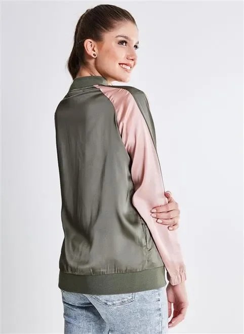 jaqueta bomber cetim bicolor jaqueta bomber cetim bicolor