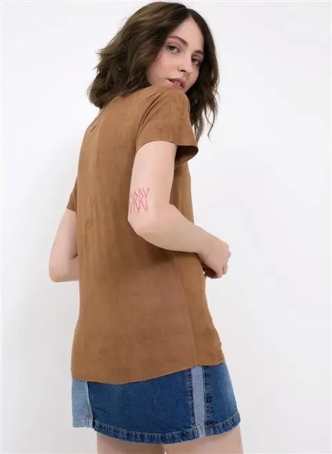 blusa solo mc regular sued blusa solo mc regular sued