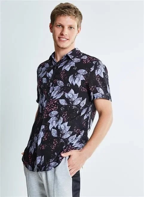 camisa mc estampada viscose camisa mc estampada viscose