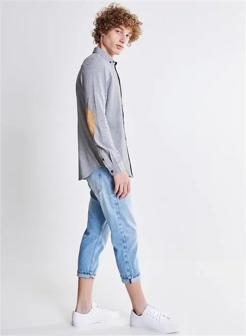 camisa ml com suede no cotovelo camisa ml com suede no cotovelo