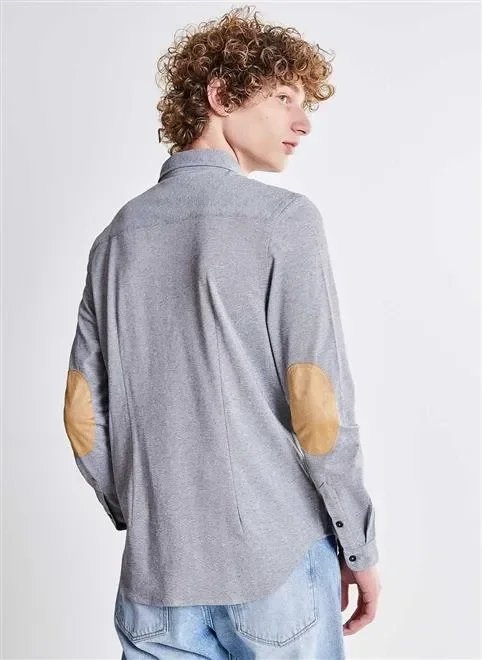 camisa ml com suede no cotovelo camisa ml com suede no cotovelo