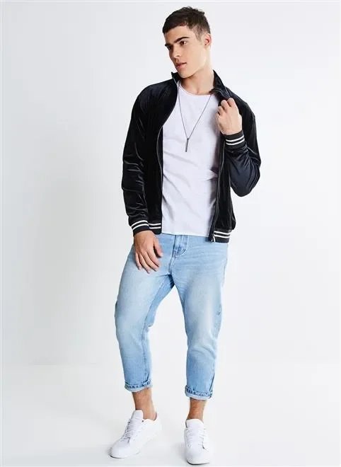 jaqueta veludo ziper no bolso rib jaqueta veludo ziper no bolso rib