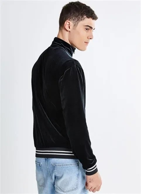 jaqueta veludo ziper no bolso rib jaqueta veludo ziper no bolso rib