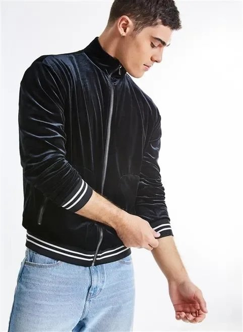 jaqueta veludo ziper no bolso rib jaqueta veludo ziper no bolso rib