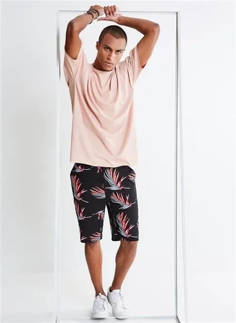 bermuda linho estampada folhagens bar bermuda linho estampada folhagens bar