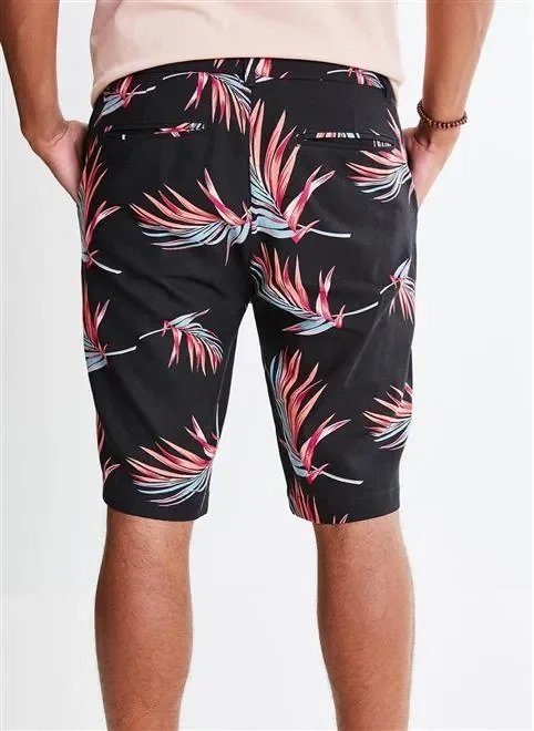 bermuda linho estampada folhagens bar bermuda linho estampada folhagens bar