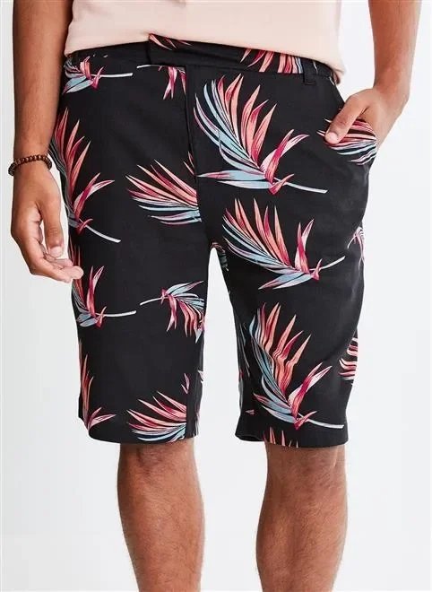 bermuda linho estampada folhagens bar bermuda linho estampada folhagens bar