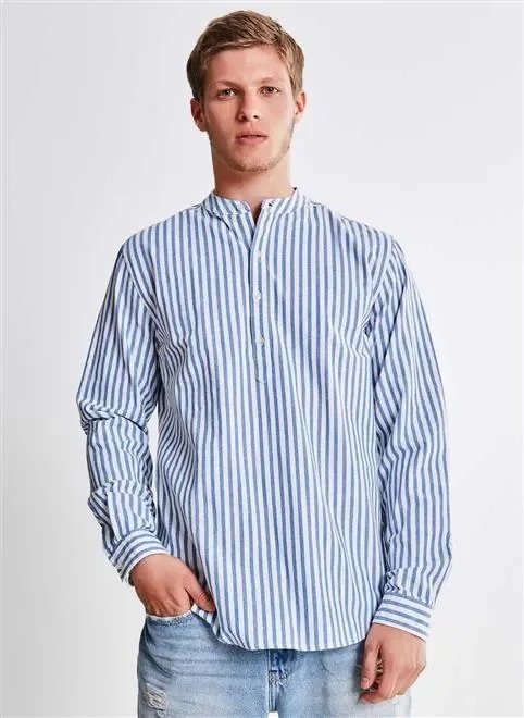 camisa ml gola padre listrada camisa ml gola padre listrada