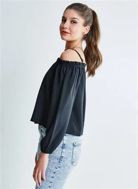 blusa ml ombros de fora franzido blusa ml ombros de fora franzido