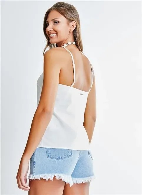 regata linho botões frente regata linho botões frente