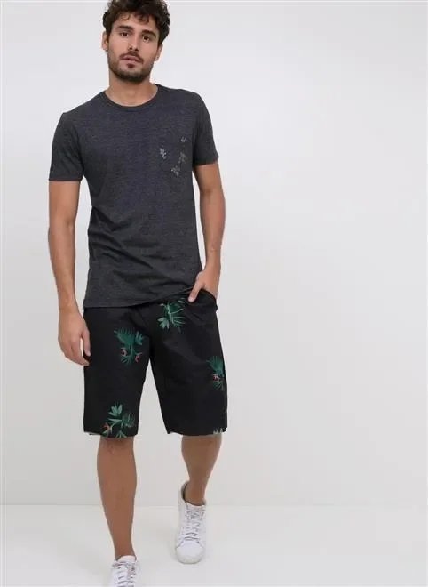 bermuda estampada cós liso bolso lat bermuda estampada cós liso bolso lat