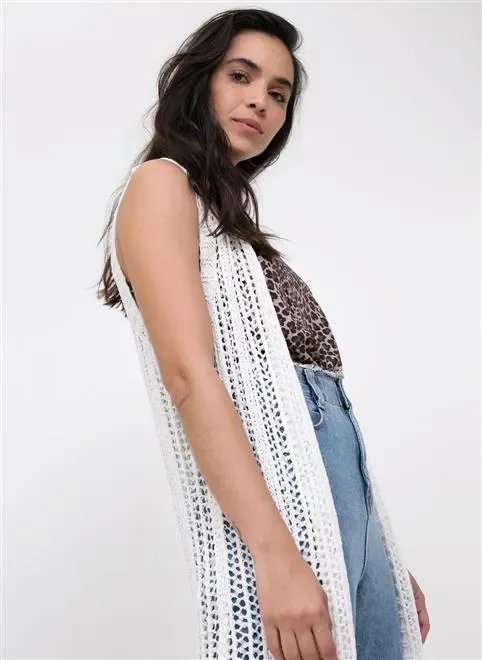 colete alongado ponto aberto colete alongado ponto aberto