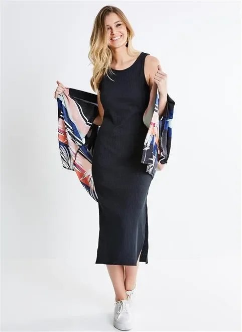 vestido solo midi canelado vestido solo midi canelado