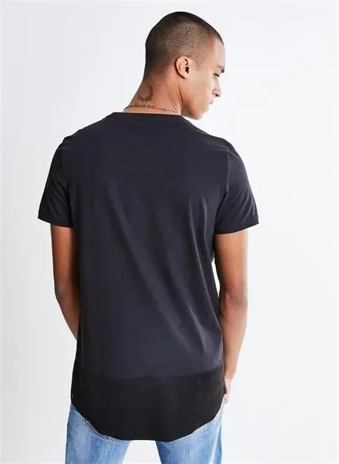 camiseta alongada detalhe sued camiseta alongada detalhe sued