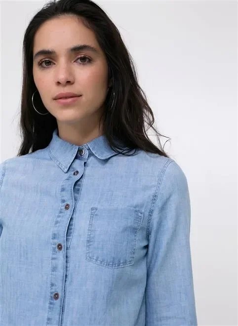 camisa jeans ml comfort basica camisa jeans ml comfort basica