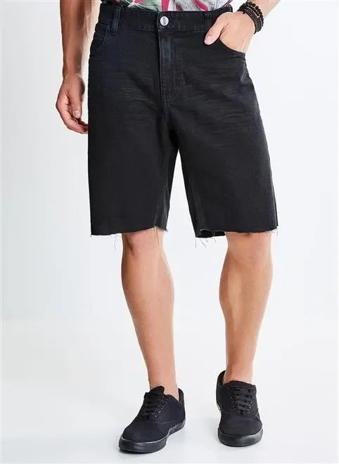 bermuda regular black barra a fio bermuda regular black barra a fio